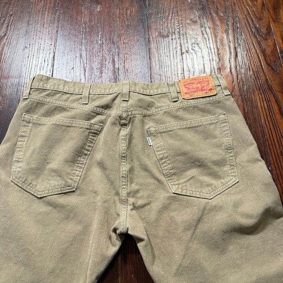 Levis 502 Corduroy Pants Mens 38x32 Beige Relaxed Straight Leg Jeans White Tab - Picture 2 of 16